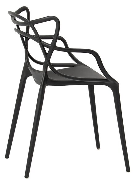 Modern, osztott szék, fekete - 3 darabos szett