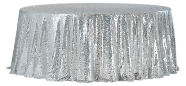 Ezüst flitteres terítő, 340 cm átmérő