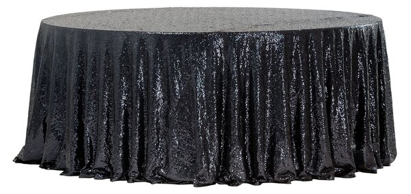 Fekete flitteres terítő, 340 cm átmérő