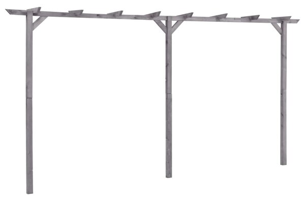 Szürke impregnált fenyőfa kerti pergola 400 x 40 x 205 cm