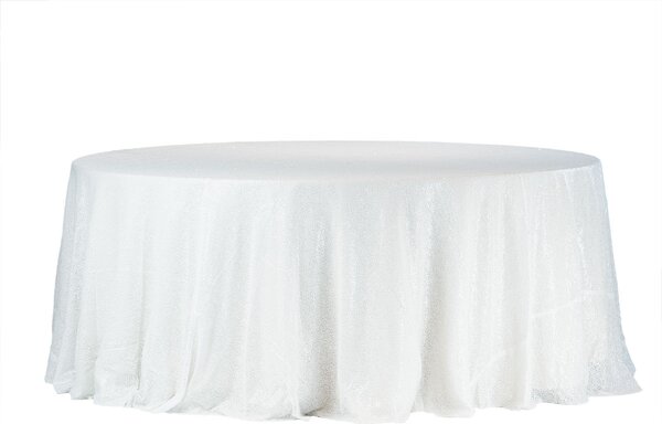 Fehér flitteres terítő, 340 cm átmérő
