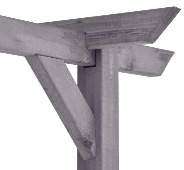 Szürke impregnált fenyőfa kerti pergola 400 x 40 x 205 cm