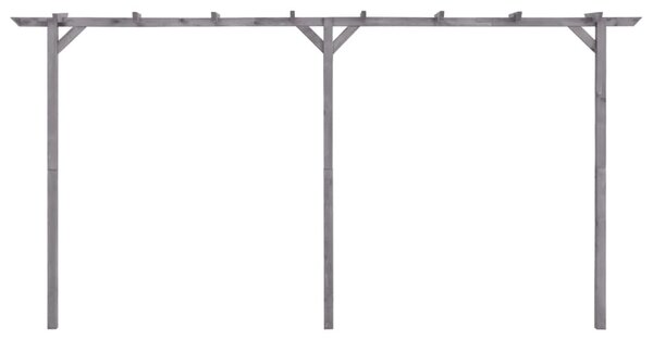 Szürke impregnált fenyőfa kerti pergola 400 x 40 x 205 cm