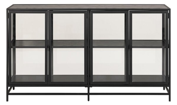 Seaford fekete tálalószekrény, 152,4 x 86,4 cm - Actona