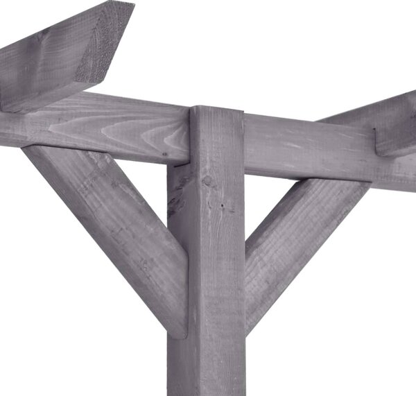 Szürke impregnált fenyőfa kerti pergola 400 x 40 x 205 cm