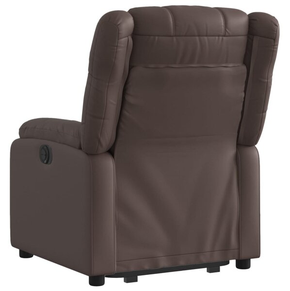 Elektromos barna műbőr felállást segítő dönthető fotel