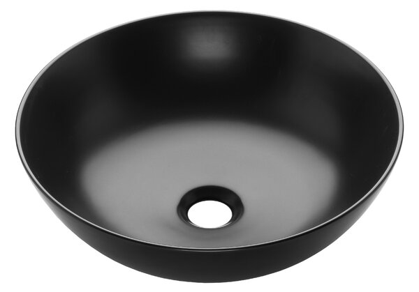 Invena Tinos, kerámia munkalap mosogató 39,5x39,5x13,5 cm, fekete matt, INV-CE-43-005-C