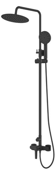 Invena Trend karos zuhanycsap Trend felső esőzuhannyal Fira 25cm, fekete matt, INV-AU-71-D04-V