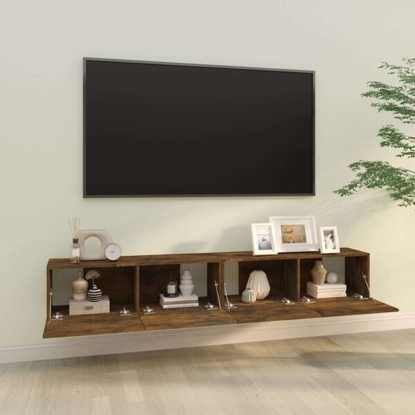 Fa Fali TV Szekrény Szett - Füstös Tölgy - 100x30x30 cm