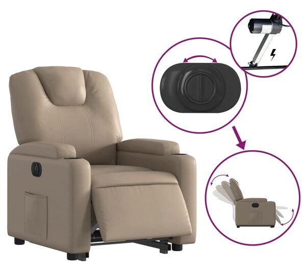 Elektromos cappuccino műbőr felállást segítő dönthető fotel