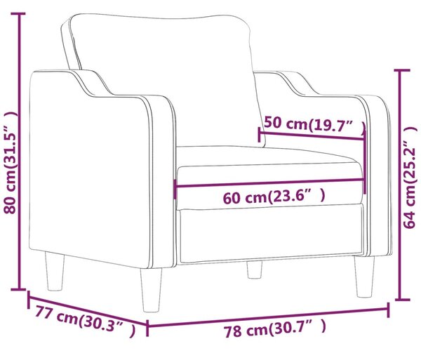 Sötétszürke szövet kanapéfotel 60 cm