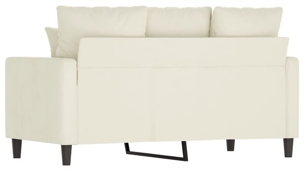 Kétszemélyes krémszínű bársony kanapé 120 cm
