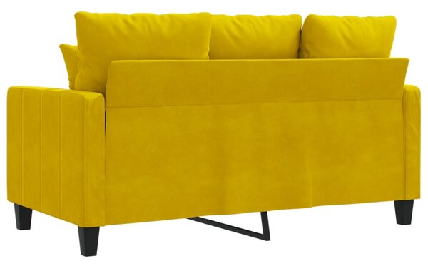 Kétszemélyes sárga bársony kanapé 120 cm