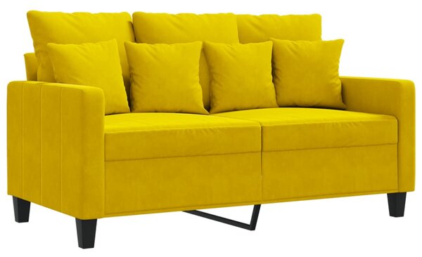 Kétszemélyes sárga bársony kanapé 120 cm