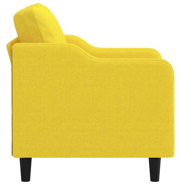 Világossárga szövet kanapéfotel 60 cm