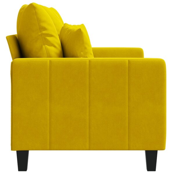 Kétszemélyes sárga bársony kanapé 120 cm