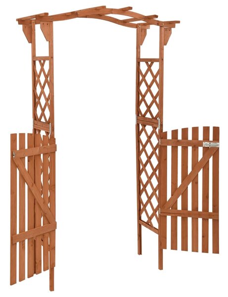 Tömör fenyőfa pergola kapuval 116 x 40 x 204 cm