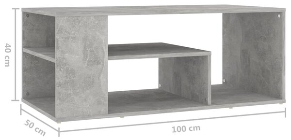 Betonszürke szerelt fa dohányzóasztal 100 x 50 x 40 cm