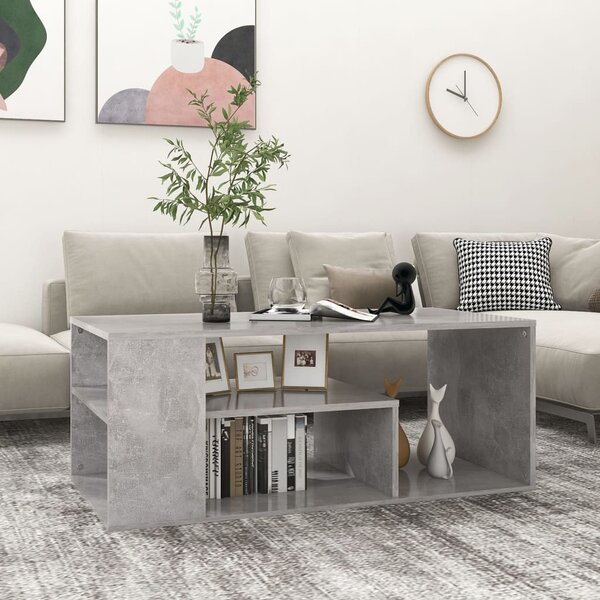 Betonszürke szerelt fa dohányzóasztal 100 x 50 x 40 cm
