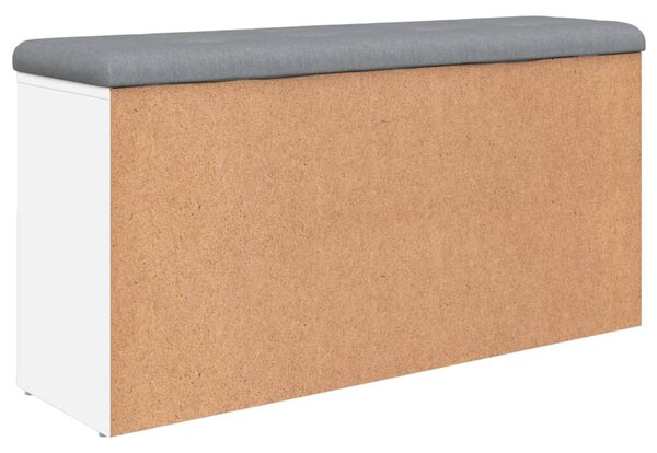 Fehér szerelt fa cipőtároló pad 102 x 32 x 50 cm