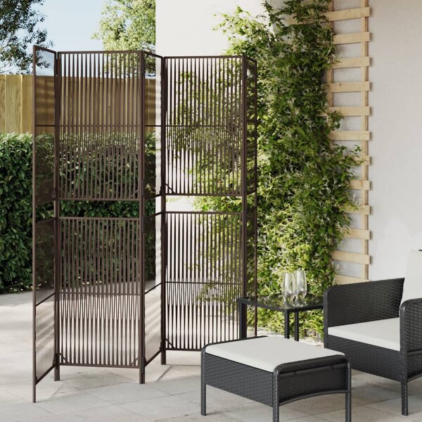 Barna 5-paneles polyrattan térelválasztó