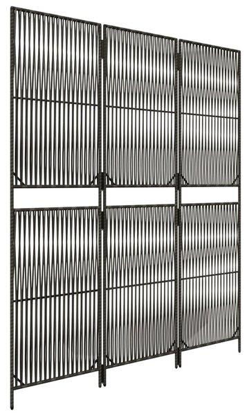Szürke 3-paneles polyrattan térelválasztó