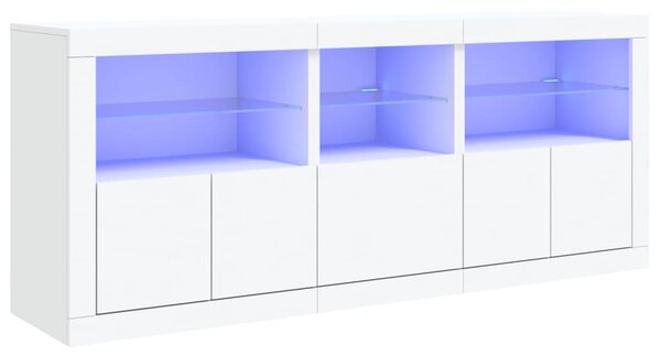 Fehér tálalószekrény LED-világítással 162 x 37 x 67 cm