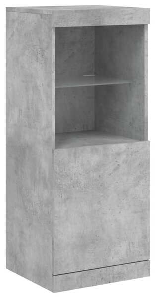 Betonszürke tálalószekrény LED-világítással 162 x 37 x 100 cm