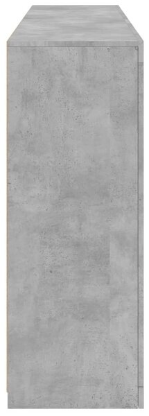 Betonszürke tálalószekrény LED-világítással 162 x 37 x 100 cm