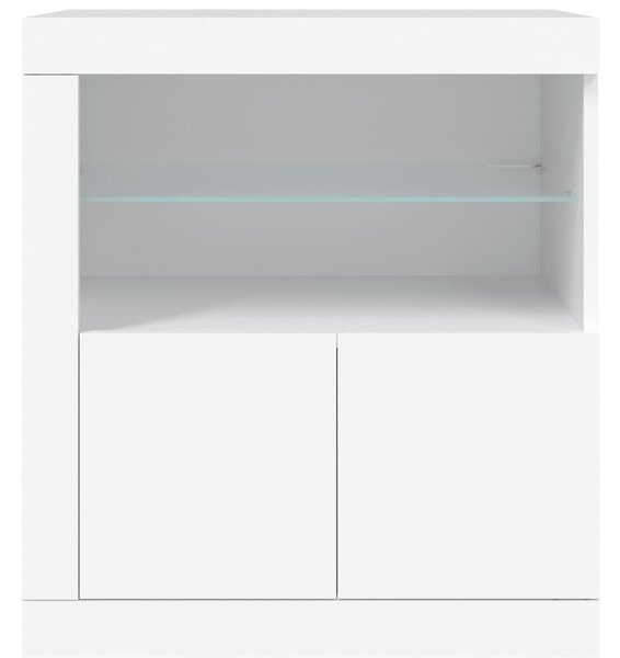 Fehér tálalószekrény LED-világítással 60,5 x 37 x 67 cm