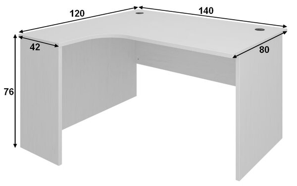 SimpleOffice ergonomikus asztal 140 x 120 cm, bal, cseresznye