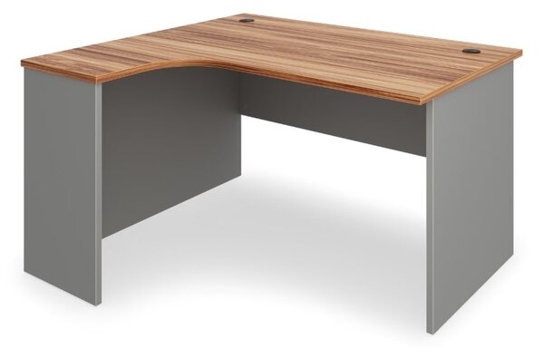 SimpleOffice ergonomikus asztal 140 x 120 cm, bal, dió / szürke