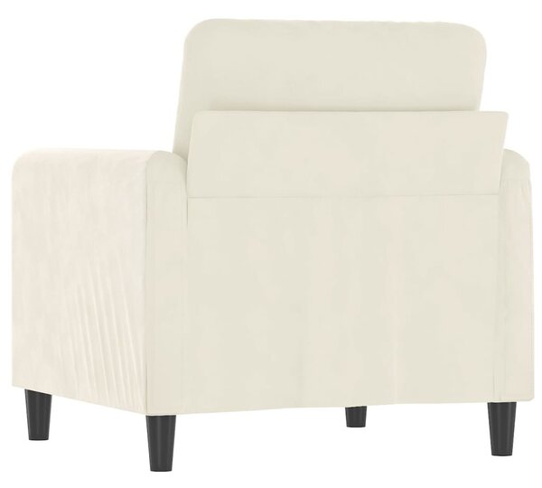 Krémszínű bársony kanapéfotel 60 cm