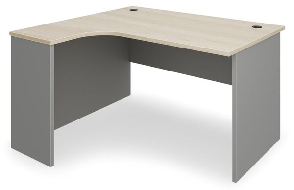 SimpleOffice ergonomikus asztal 140 x 120 cm, bal, világos tölgy / szürke