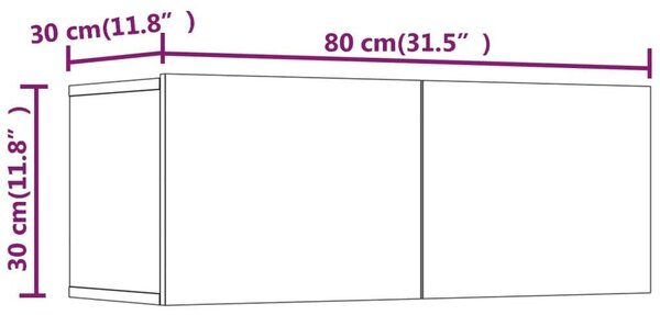 VidaXL Falra Szerelhető TV Szekrény Szett - 6 Rész - Betonszürke