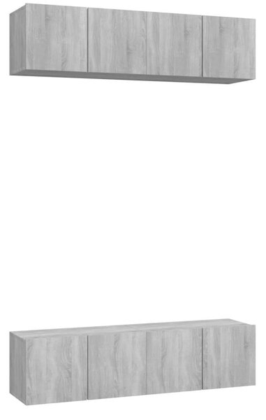 VidaXL 4 db szürke sonoma színű szerelt fa fali TV-szekrény 60x30x30cm