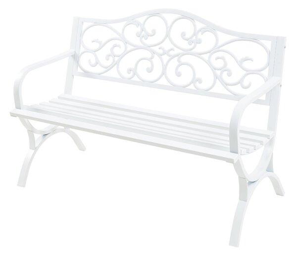 Kerti pad Utav acél 127x53x79 cm fehér [casa.pro]