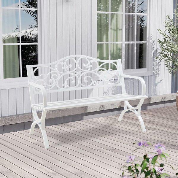 Kerti pad Utav acél 127x53x79 cm fehér [casa.pro]