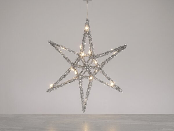 Karácsonyi csillag STARLIGHT LED világítással 30 cm, ezüst