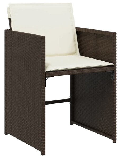 11 részes barna polyrattan kerti ülőgarnitúra párnákkal