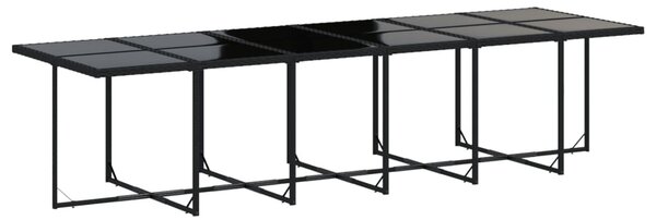 13 részes fekete polyrattan kerti ülőgarnitúra párnákkal