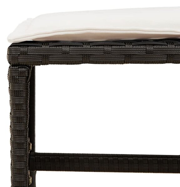 17 részes fekete polyrattan kerti étkezőgarnitúra párnákkal