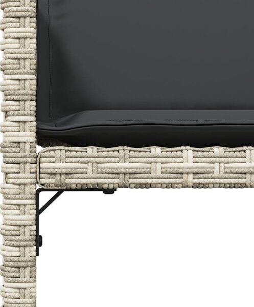 4 db világosszürke polyrattan kerti szék párnával