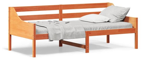 Viaszbarna tömör fenyőfa kanapéágy matrac nélkül 90 x 200 cm