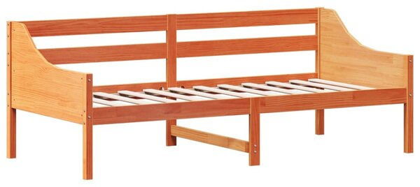 Viaszbarna tömör fenyőfa kanapéágy matrac nélkül 90 x 200 cm