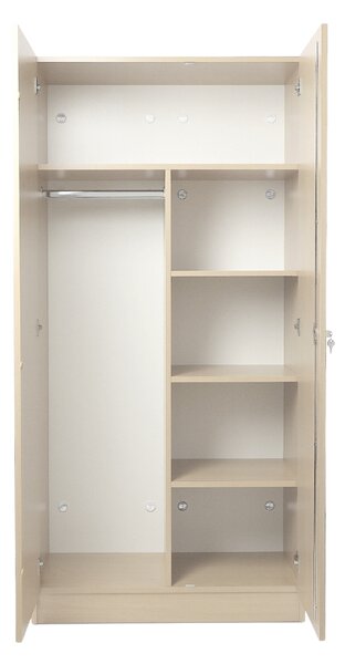 Visio fa szekrény, 90 x 45 x 185 cm, hengerzár, juhar