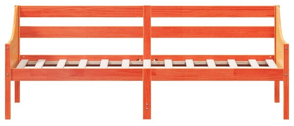 Viaszbarna tömör fenyőfa kanapéágy matrac nélkül 90 x 200 cm
