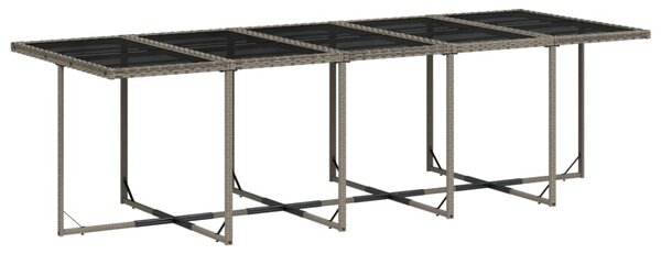 15 részes szürke polyrattan kerti étkezőgarnitúra párnákkal