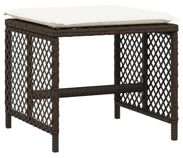 4 db barna polyrattan kerti szék párnával 41 x 41 x 36 cm