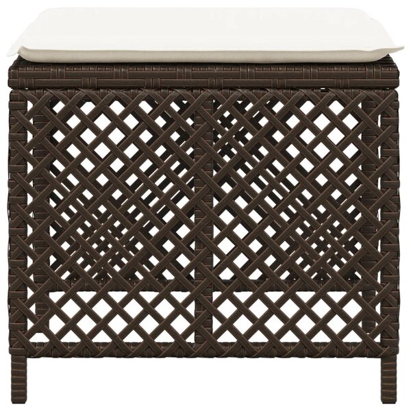 4 db barna polyrattan kerti szék párnával 41 x 41 x 36 cm